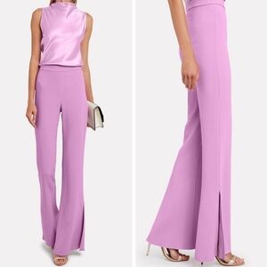 CUSHNIE Lilac High-Waist Cady Flared Trousers 8 NWT